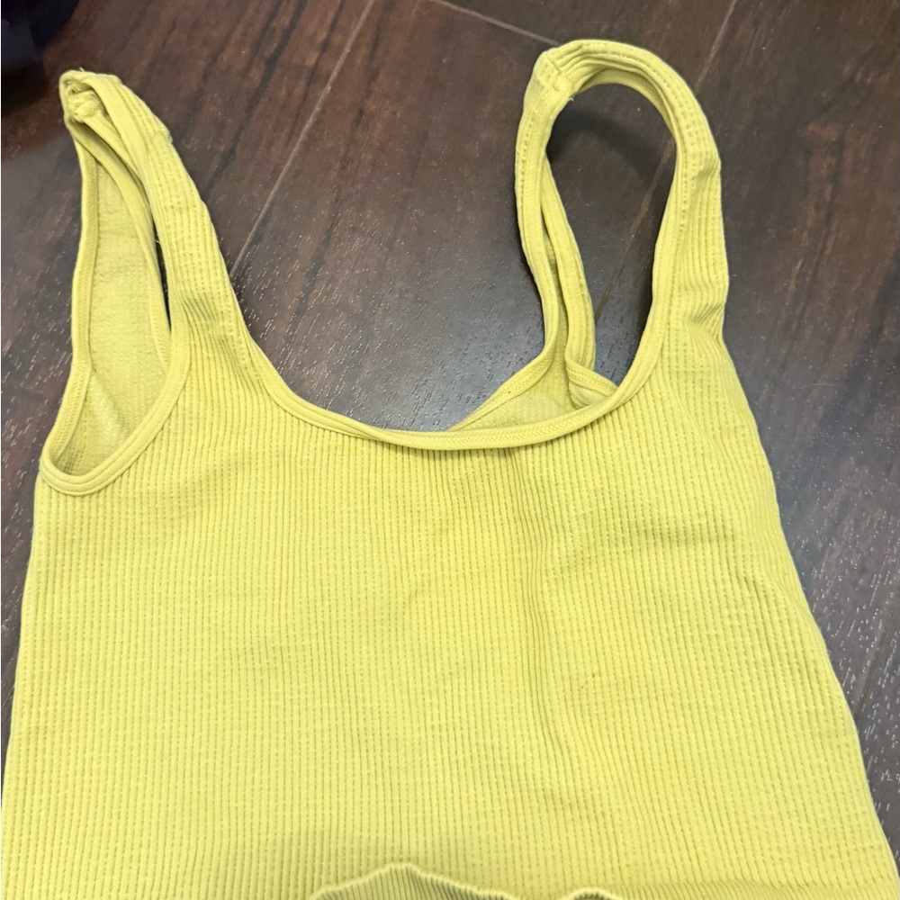 FP Movement by Free People Ribbed Tank Top in Yellow